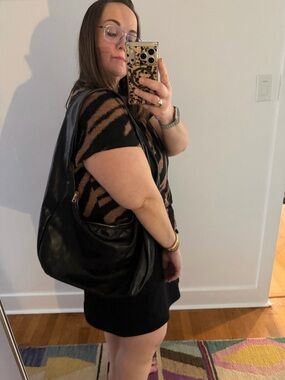 Anthropologie slouchy shoulder bag in black